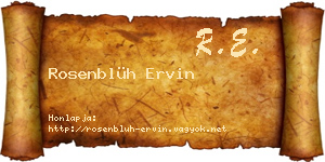 Rosenblüh Ervin névjegykártya